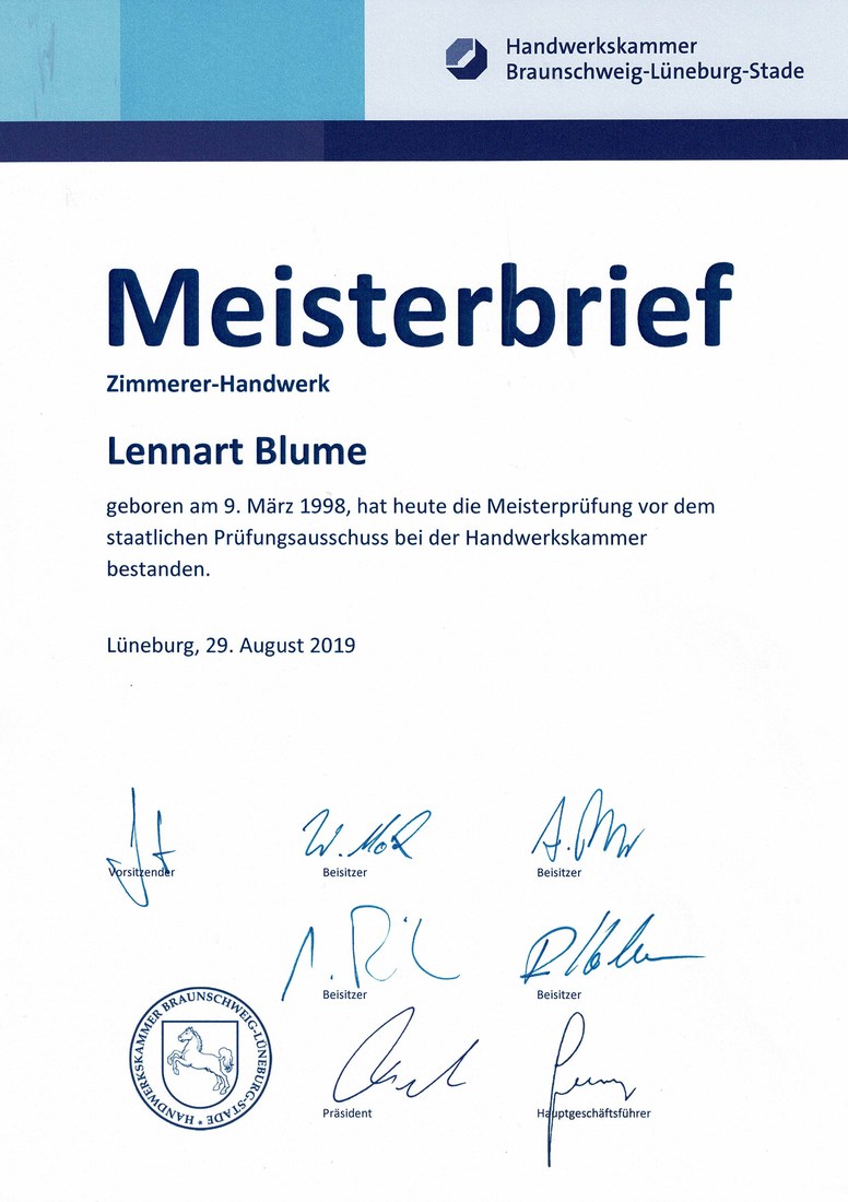 Lennart Blume - Zimmerermeister